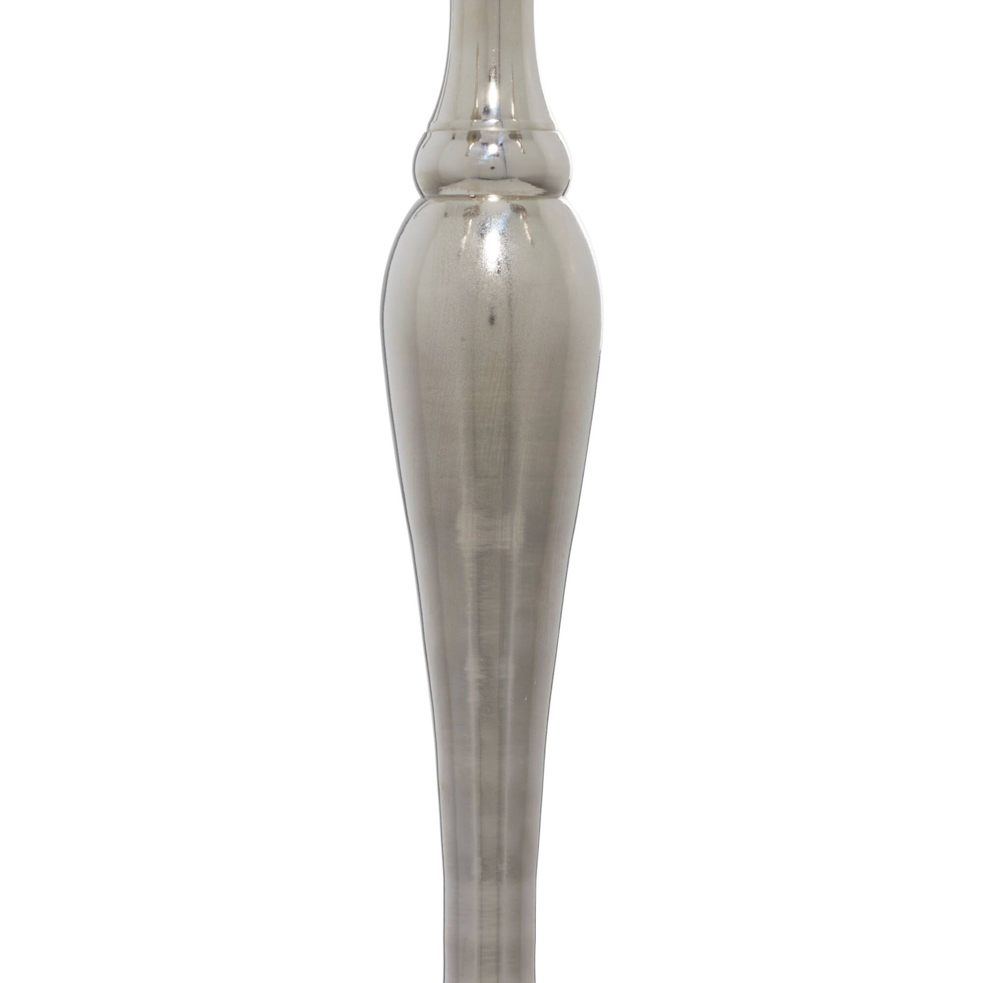 Silver Aluminum Traditional Candlestick Holders, 33x16x16"
